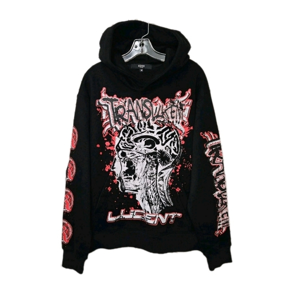 KDNK Black Translucent Lucent Hoodie Mens Size Medium NEW